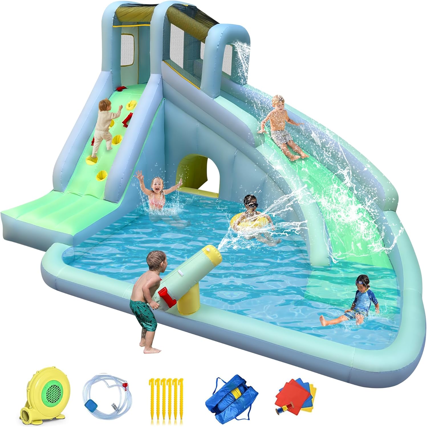 Kids Outdoor Park - 6'sı 1 Arada Şişme Çocuk Oyun