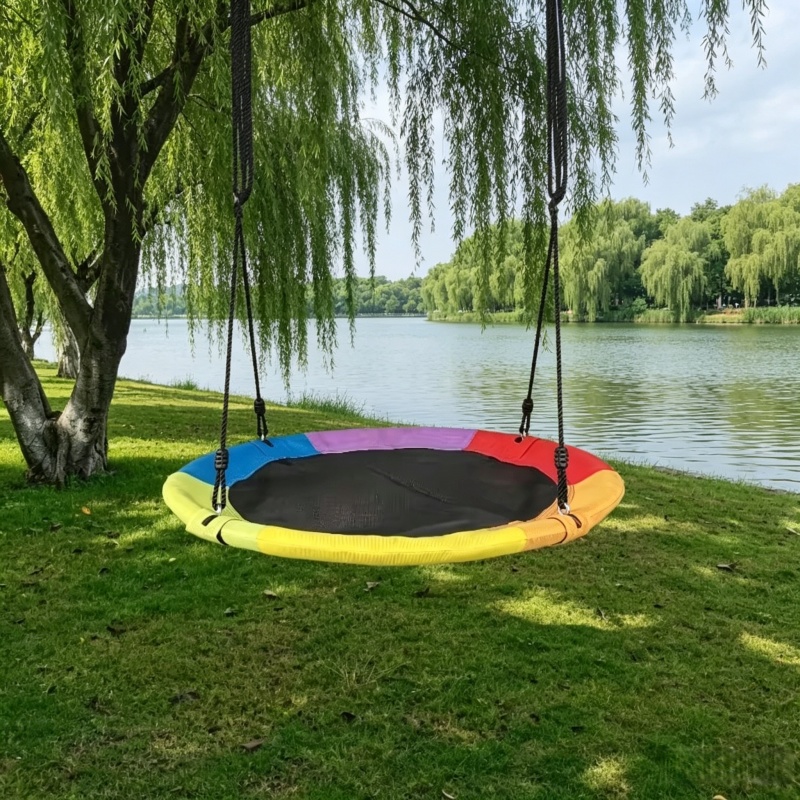 Kids Outdoor Garden Set - Dairesel Oxford Net Kanvas Çocuk Hamak