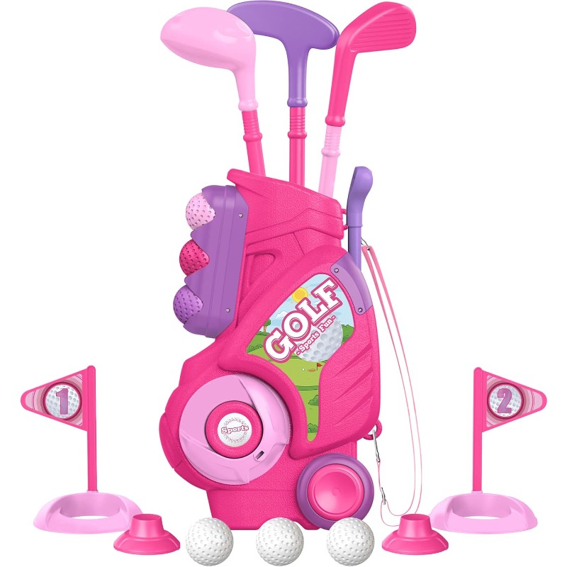 Kids Indoor Outdoor Cart - Yürümeye başlayan Golf Kulübü Seti Çocuklar