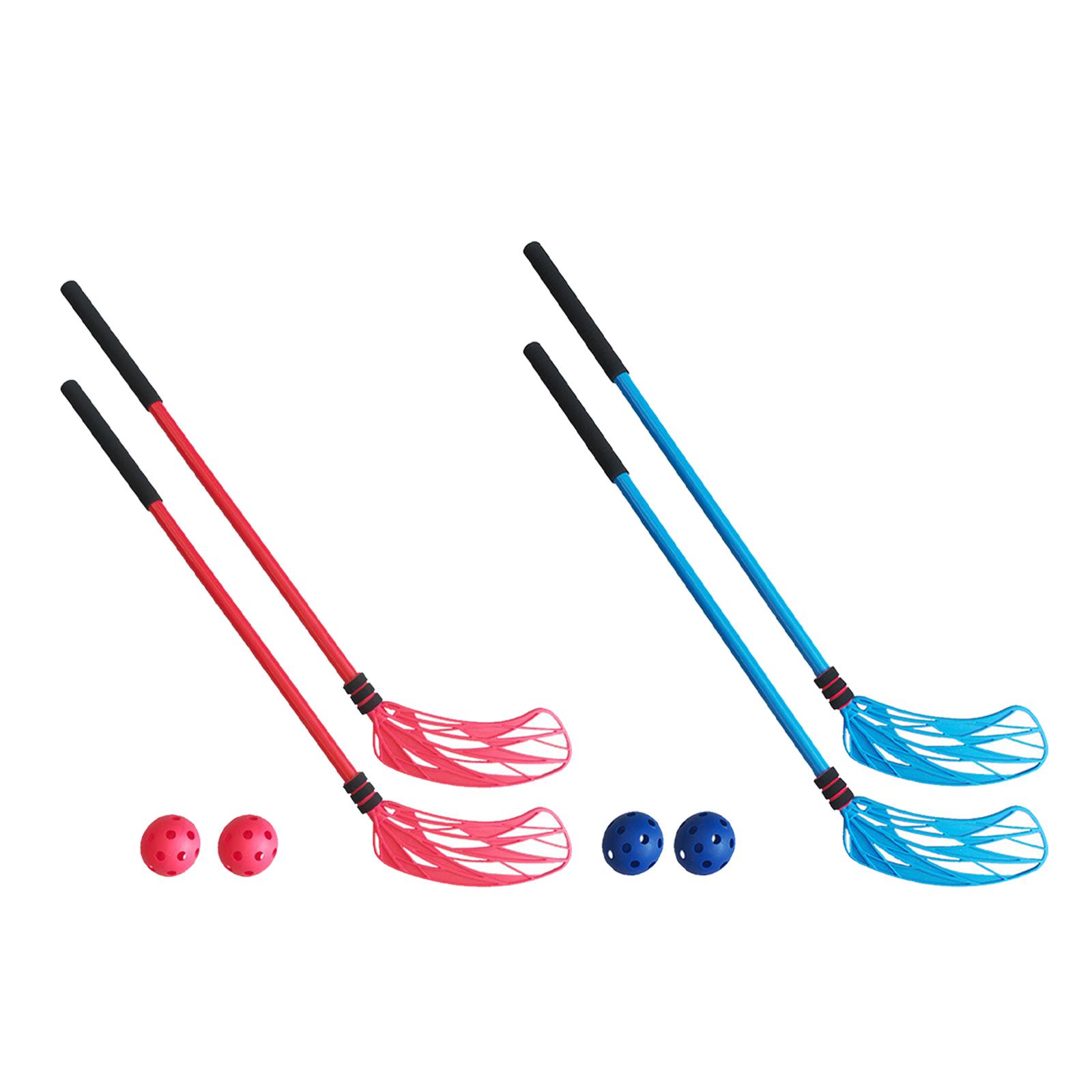 Kids Outdoor Hockey Sticks - 2x Yer Hokeyi Sopa Seti Okul