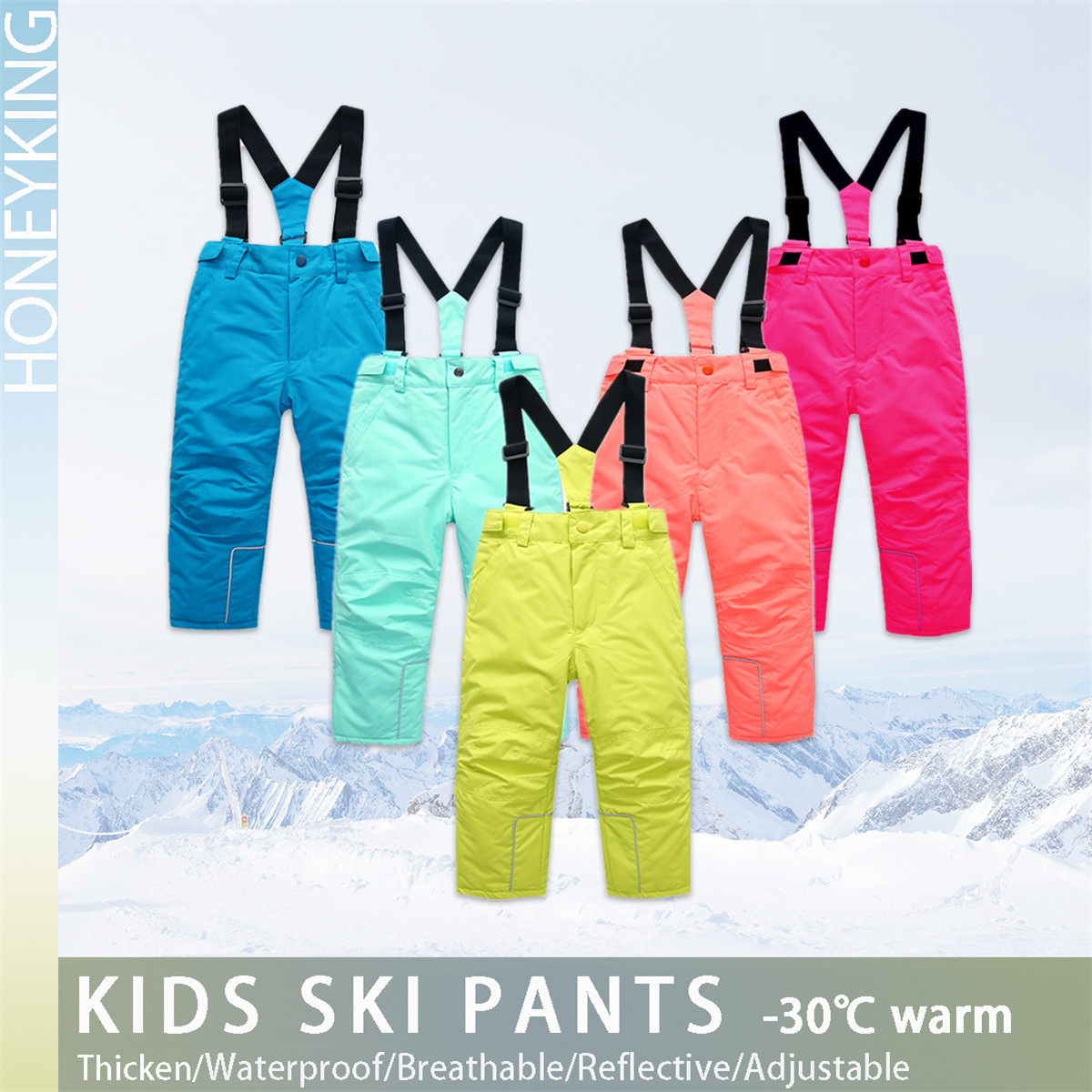 Kids Outdoor Overalls - HONEYKING çocuklar kayak pantolonu kış açık