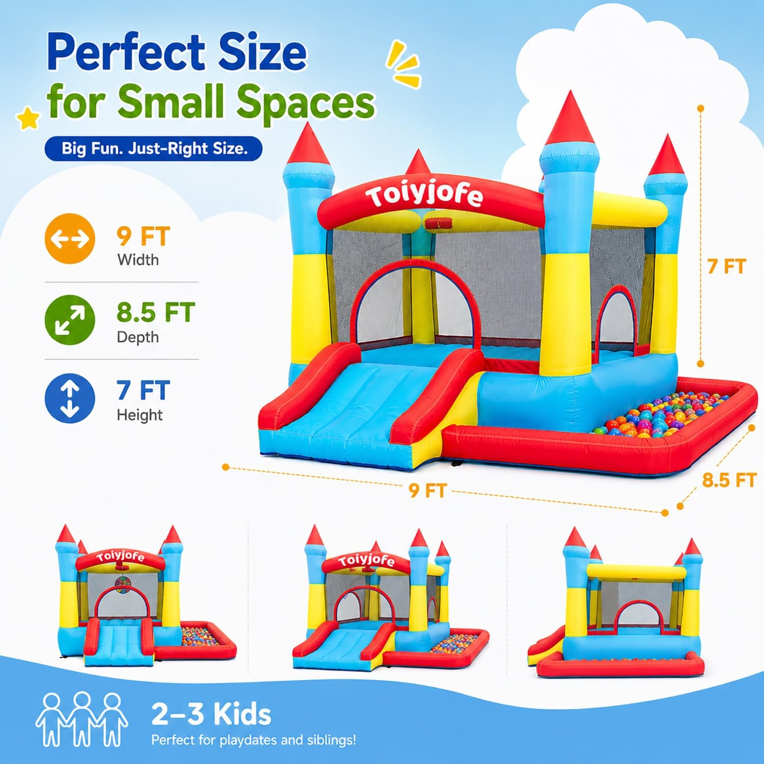 3-6 Yaş Çocuklar İçin Şişme Oy - Kids Outdoor Jumping Castle incelemesi ve fiyatı