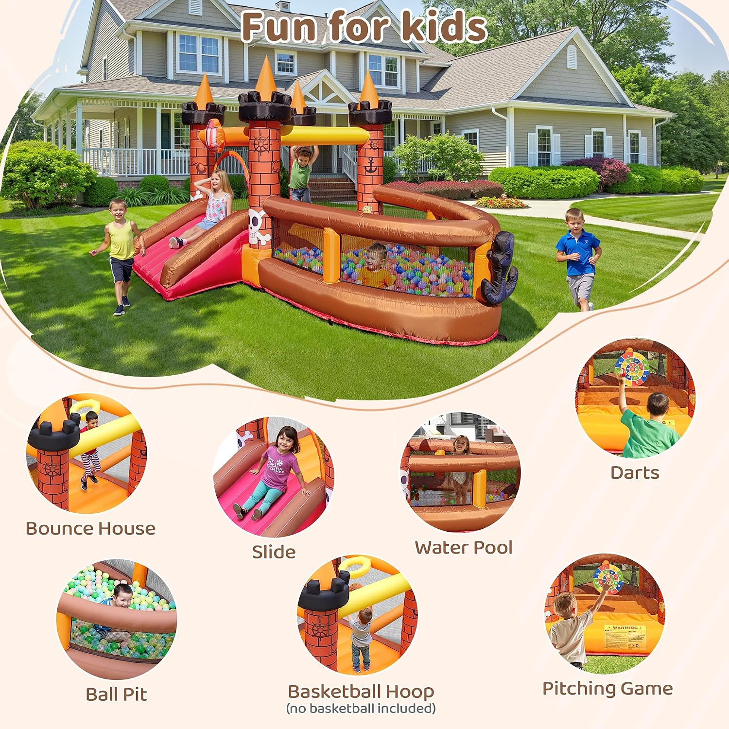3-8 Yaş Çocuklar İçin Şişme Oy - Kids Outdoor Jumping Castle incelemesi ve fiyatı