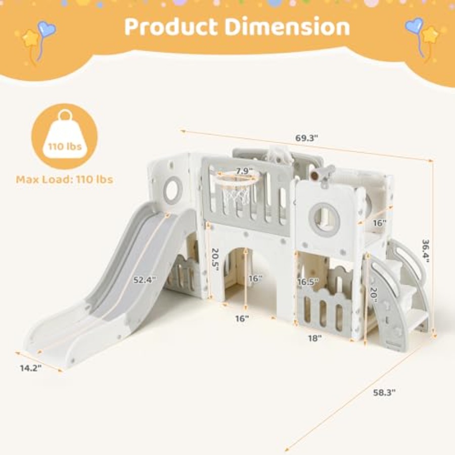 9'u 1 Arada Çocuk Kaydırak Set - Kids Outdoor Playground incelemesi ve fiyatı