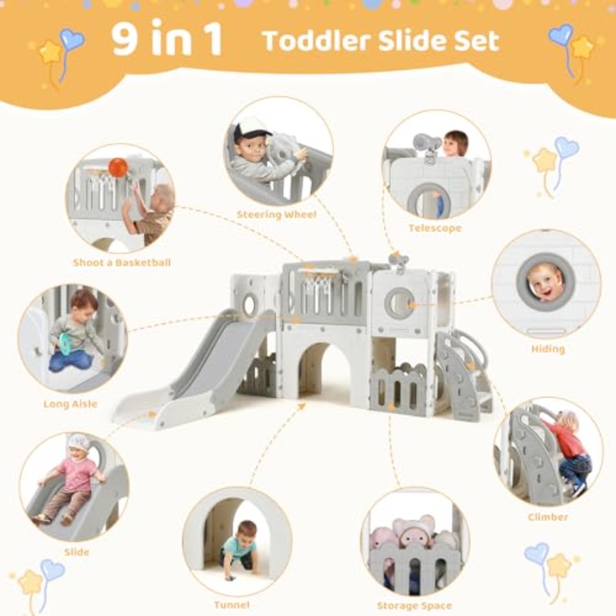 9'u 1 Arada Çocuk Kaydırak Set - Kids Outdoor Playground incelemesi ve fiyatı